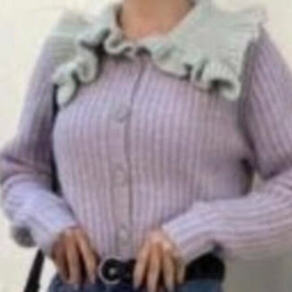 Zara Combination Bib Collar Knit Cardigan - Picture 4 of 10